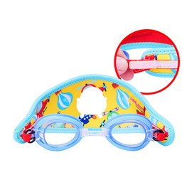 Cheekaaboo Booggles, Anti-Fog Kids Swim Goggles, Adjustable Kid and Toddler Goggles, Kids Swimming Goggles with Thick Strap Made of Neoprene Fabric, Sky Transportation, Fits 2-8 Years Old
