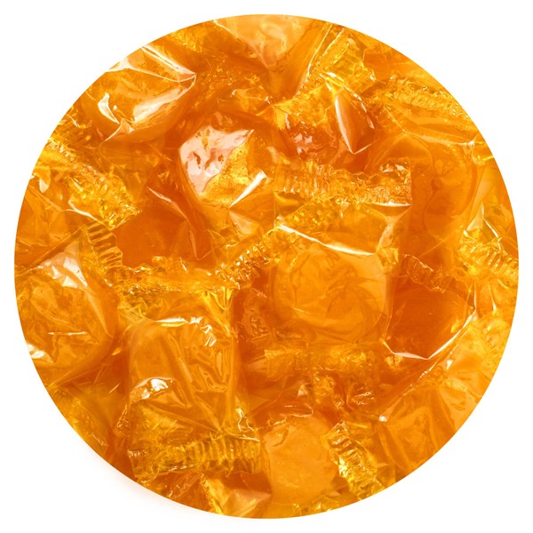 Butterscotch Hard Candy - 1lb Bulk Bag (Approx. 75 pcs) - Individually Wrapped Butterscotch Candy Discs - The Hampton Popcorn & Candy Company