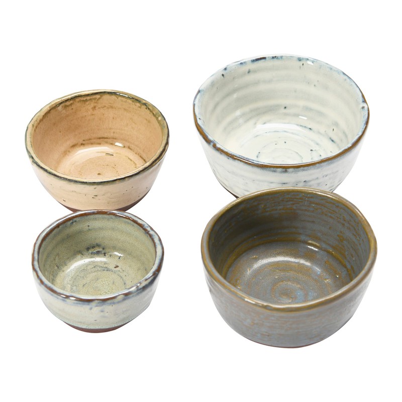 Stoneware Bowls with Reactive Glaze Finish, Set of 4