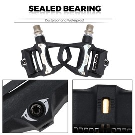 SPD Pedals Roads Bike, Aluminum Alloy Road Bike Pedals Cleats Set, Wide Bike Pedal Fit Aluminium Road Bikes, Indoor Outdoor Cycling, Bike Pedals and Cleats, Bikes Components and Parts (Black)
