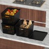 Innouse Plastic Organizing Baskets with Lids, Black Woven Storage Baskets,