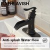 BATHLAVISH Matte Black Waterfall Bathroom Faucet, Single Handle Bathroom Sink