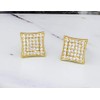 Mens Ladies 14K Gold Over Silver Lab Diamond Earrings Screw