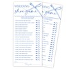 Ogleqoo Blue Bow Wedding Shower Games, 25 Wedding Games for 25 Guests, Engagement Bridal Shower Party Cards, Engagement & Bridal Party Supplies-4x9 Inch-A23