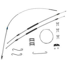 Inline Tube Compatible with 1968-72 GM A-Body or Grand Prix, TH400 Transmission, Complete Parking Brake Cable Kit, OE Steel