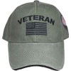 Eagle Crest Military Veteran U.S. Flag Cap, Green, Adjustable