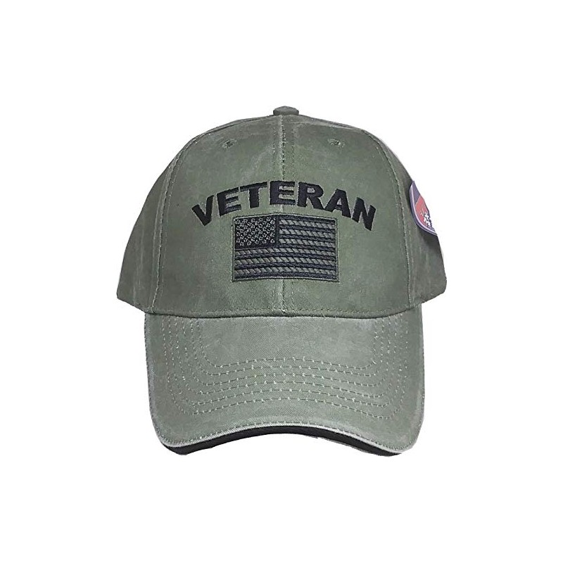 Eagle Crest Military Veteran U.S. Flag Cap, Green, Adjustable