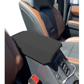 Car Console Covers Plus Designed for Full Size Ford Bronco 2021-2024 Neoprene Auto Armrest Center Console Cover Protector Handmade in USA (F12) Black