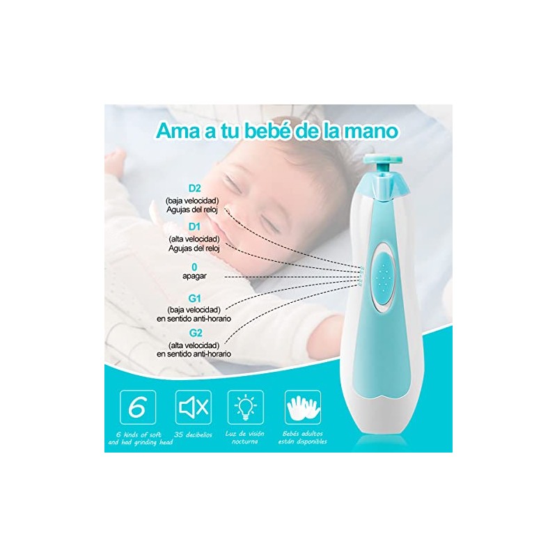 Lima de Uñas Bebe,Cuidado de Uñas del Bebé Kit,Pulidor de