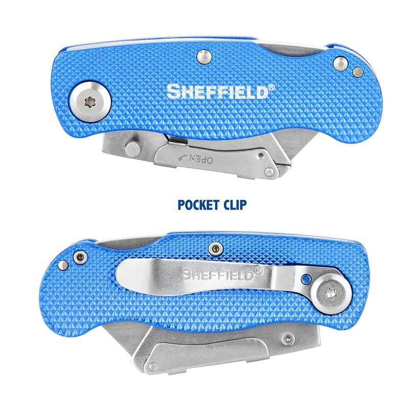 Sheffield 12514 Folding Utility Knife 3 Pack, Quick Change Utility