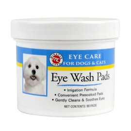 Miracle Care Eye Wash Pads For Dogs And Cats Made In USA, Soft Pet Wipes For Gently Cleaning Eyes, Sterile Cat and Dog Wipes Formulated To Remove Eye Debris, 90 Count