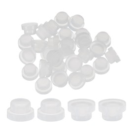 uxcell 30pcs Hole Plugs, Heat Resistant Silicone Flush Type Fastener Hole Cover Plug for 4.5mm(3/16 Inch) Hole, Round Snap Locking Tubing Plug Hole for Furniture Cabinet, White