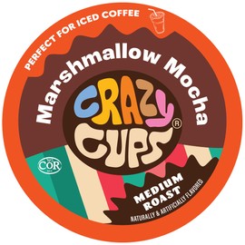 Crazy Cups Crazy Cups Flavored Marshmallow Mocha Chocolate Coffee, Single Serve for Keurig K Cups Machines, Hot or Iced, Medium Roast in Recyclable Pods, 22 Count (Pack of 1)