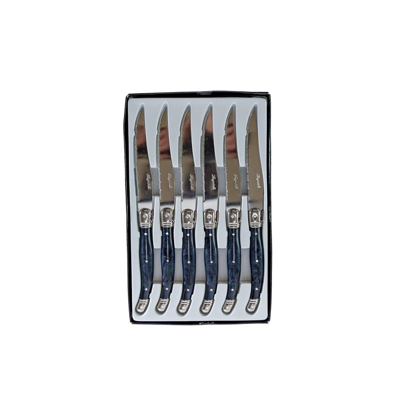 6 couteaux table lame inox