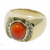 jkc Red Agate Natural Ruby Simulated Cz Accent 18K Gold