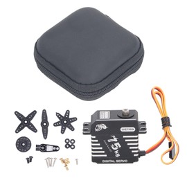 75KG Digital Steering Servo 180 Degree Control Angle Waterproof Full Metal Gear Brushless Servo with 25T Servo Arm for 1/10 1/8 1/5 RC Car Robot