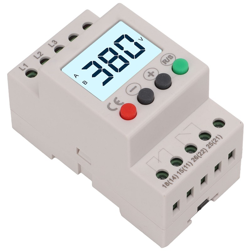 Over Under Voltage Protector Protective Device 3 Phase LCD Digital