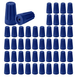 SAVITA 50pcs Waterproof Wire Caps, 0.55 x 0.94 Inch Outdoor Electrical Wire Connectors Landscape Wire Connector Electrical Nuts Caps for Sprinkler Led Landscape Light Irrigation Valves (Blue)