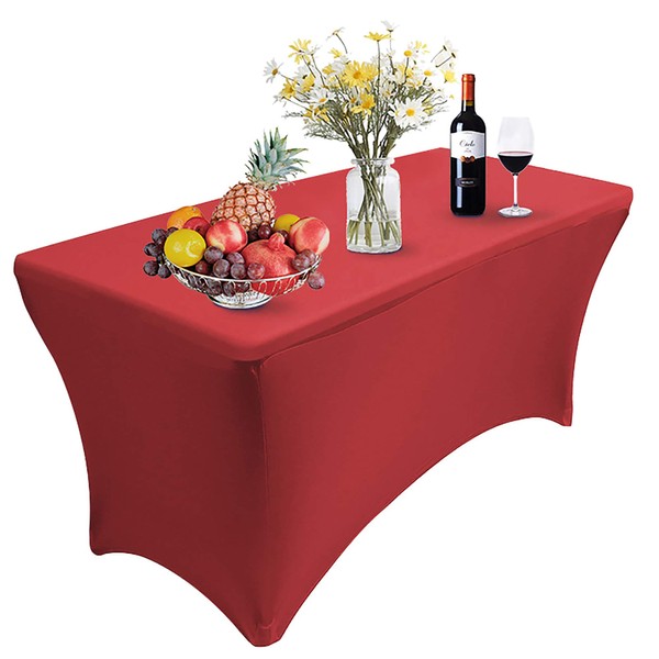 RELIANCER 1 Pack 4FT Rectangular Spandex Table Cover Four-Way Tight