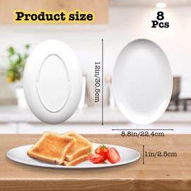 ZSDRTYU Melamine Plates, 8 Pcs Melamine Dinner Plate Serving Tray Restaurant Plates, Large Serving Platter Oval For Food Meat Steak Fish Appetizers Party, 12 Inch