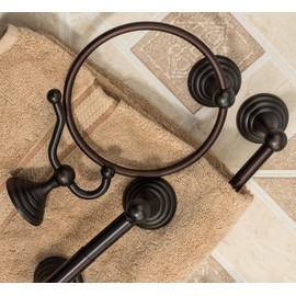 Dynasty Hardware 7500-ORB-4PC Bel-Air Series Bathroom Hardware Set, Oil Rubbed Bronze, 4-Piece Set, with 24" Towel Bar