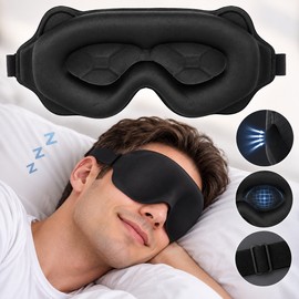3D Sleep Mask for Sleeping – Soft Breathable Light-Blocking Eye Cover for Travel, Naps, and Nighttime Rest