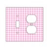 Decorative Wall Switch Cover Plate - Pink Gingham Decor Switch
