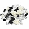 80 Mix Black/White/Silver Resin Flatbacks Craft Embellishments