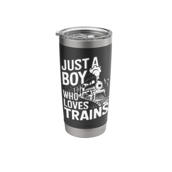 Just a Boy Who Loves Trains Funny Retro Steam Engine