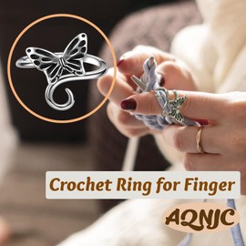 8 Pieces Crochet Rings Adjustable Crochet Tension Ring for Finger Yarn Ring for Crocheting Knitting Tools Accessories