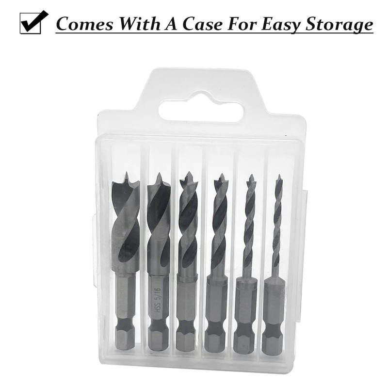 Saipor Stubby Drill Bit Set 1/4 Inch Hex Shank Short