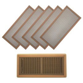 MODERN WAVE - Extra Strong Magnetic Air Vent Screen Cover for Floor 5-Pack (5'' x 11'', Brown)