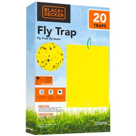BLACK+DECKER Fruit Fly Trap- Gnat Trap- Indoor Fly Trap & Fly Traps Outdoor- Gnat Traps for House- Dual- Sided Yellow Mosquito Trap, 20 Pack Sticky Traps