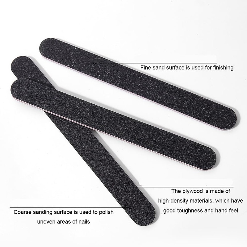 Nail File 12pcs Professional Double Sided 100/180 Grit Nail Files