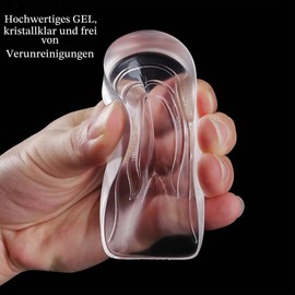 2 Pairs of Heel Pads Gel Heel Cushions, Heel Spurs Insoles (1 cm & 2 cm), Shoe Insoles Increase, Transparent, Heel Wedge Silicone Heel Cushion Raiser for Men and Women