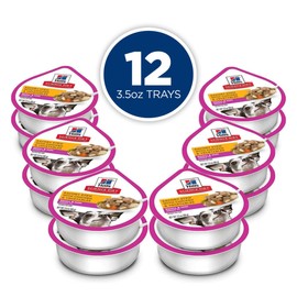 Hill's Science Diet Small & Mini, Senior Adult 7+, Small & Mini Breeds Senior Premium Nutrition, Wet Dog Food, Chicken & Vegetables Stew, 3.5 oz Tray, Case of 12