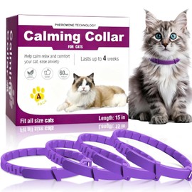 Collar Calmante para Gatos, Collar de Feromonas, Fabricado En Silicona, Diseño Ajustable E Impermeable, Ayuda a Los Gatos a Adaptarse a Nuevos Entorno