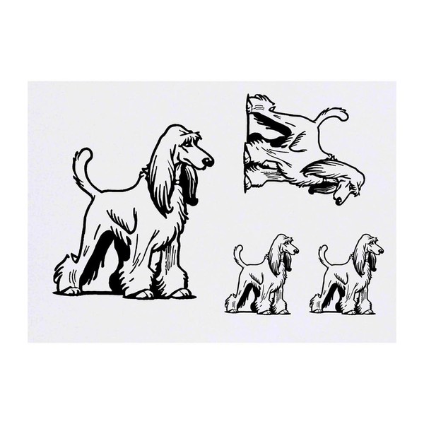 4 x 'Afghan Hound Dog' Temporary Tattoos - Water Resistant,