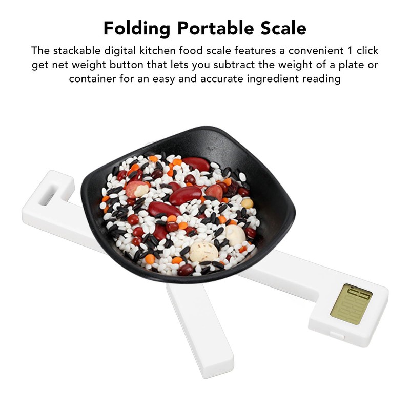 Foldable Digital Kitchen Scale, High Precision Compact Portable Food Scales