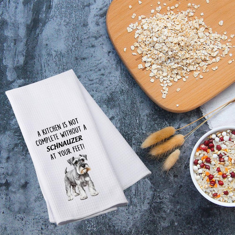 PWHAOO Schnauzer Kitchen Towel A Kitchen is Not Complete without