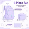 CCJPX 3Pcs Women & Girls Rolling Backpack with Bigger Wheels,