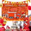 Sursurprise Fire Engine 3rd Birthday Decorations for Boy, Sound the