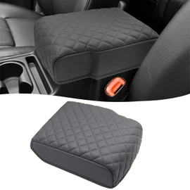 KBH Center Console Armrest Cover for Jeep Commander, Grand Cherokee 2005-2010, Middle Console Lid Protective Foam Pad, PU Leather Interior Accessories, Anti-Scratch, Dark Gray