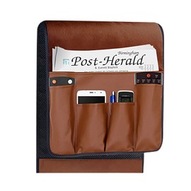 OhMill Organizer per divano e poltrona, custodia portaoggetti da appendere sul bracciolo, in pelle, impermeabile, antiscivolo, per riporre telecomando, cellulare, libro rivista