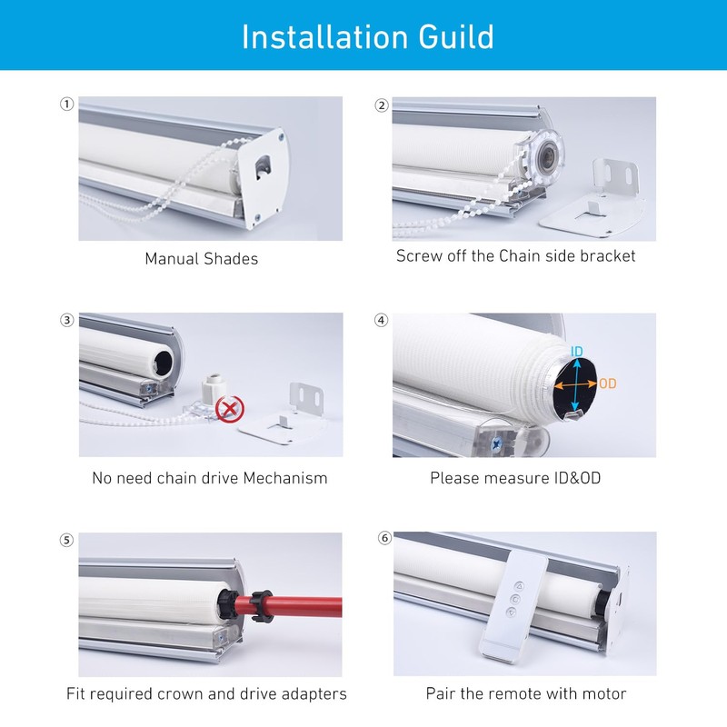 Rollerhouse DC12V EY2512 Shade Motor Electric Blind Motor Remote Control