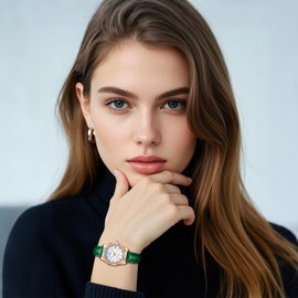 Women's Wristwatch, Rainproof, Waterproof, Leather, Luminous, Calendar Function, Fashionable, Rhinestone Included, Red Strap, Gold Case, Gift, Father's Day, Valentine's Day, Christmas, Anniversary