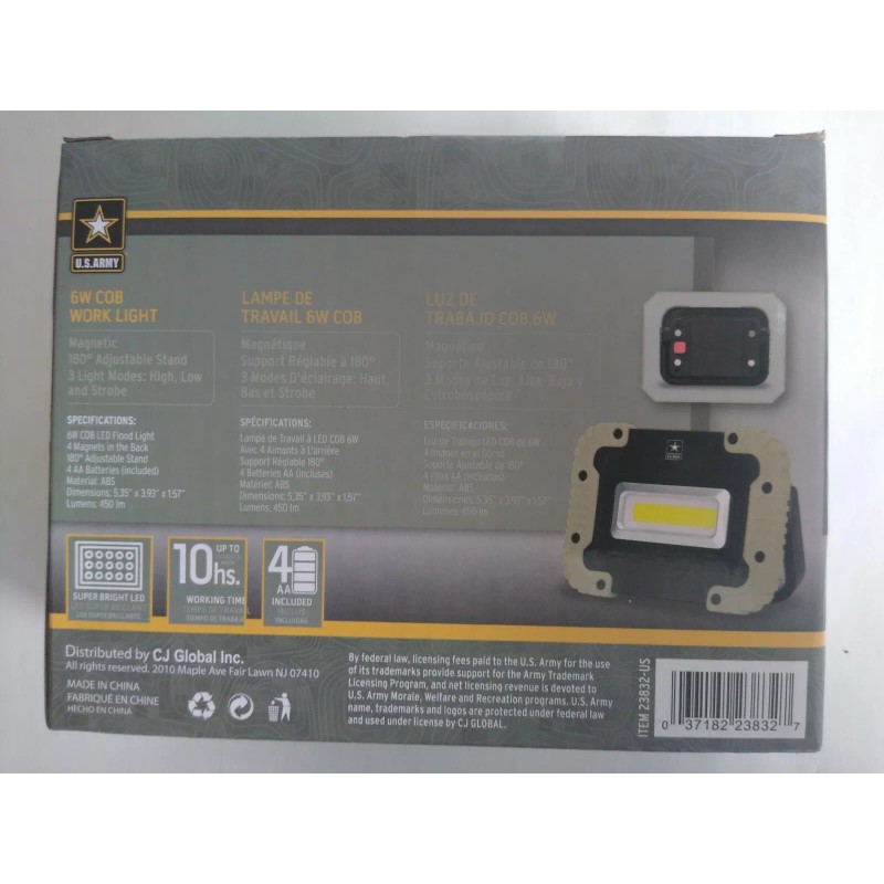 Armed Forces US Army LED Light Super Bright 4AA Batteries