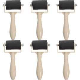 Mini Printmaking Ink Roller Rubber Brayer Rollers 3.73 Inch Hard Rubber Brayer Rollers Printmaking Tools