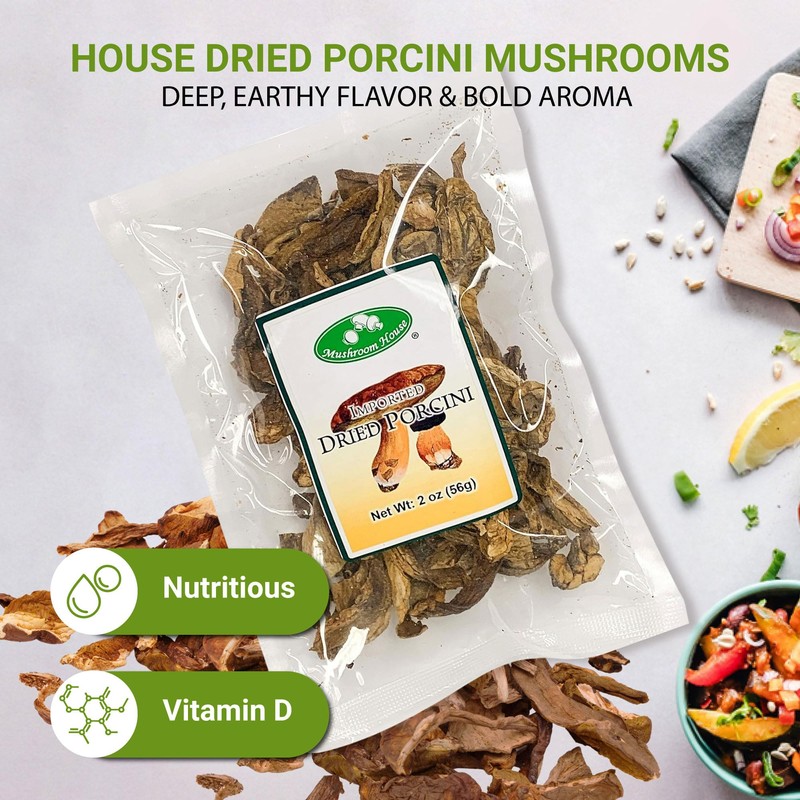 Mushroom House Dried Porcini Mushrooms, 2 ounces (Pack of 1)