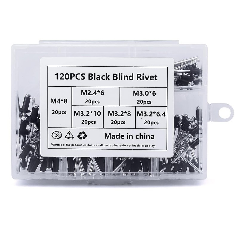 Glvaner Blind Rivet Rivet Tool, Blind Rivet, Set of 120,
